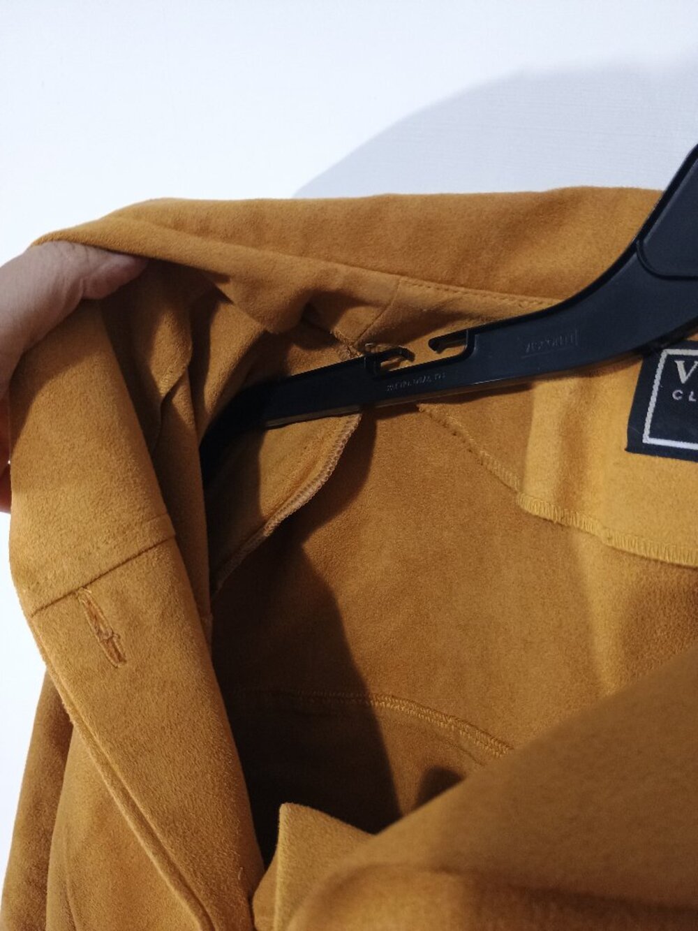 Vinci Clothiers Mustard Faux Suede Button Front Jacket Blazer XL Western Y2K - Picture 5 of 8